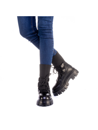 Μπότες  με πλατφόρμα, Γυναικείες μπότες Andyra μαύρα - Kalapod.gr